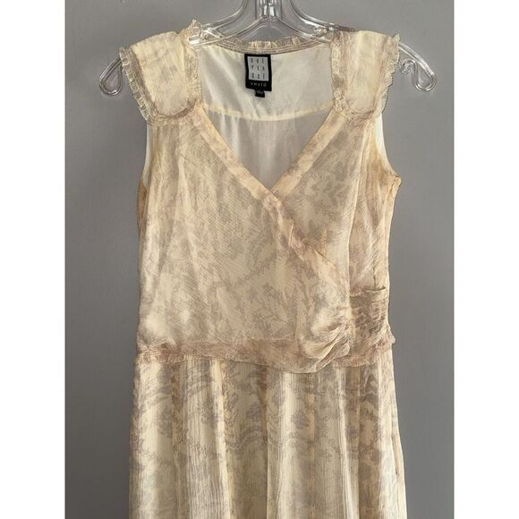 Due Per Due Silk Dress Babydoll Ruffle Ombré Pink Cream Feminine Dainty Flowy 4 - Picture 2 of 16